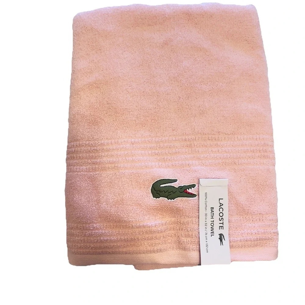 Lacoste ~ Champaign Pink Bath Towel 100% Cotton 30
